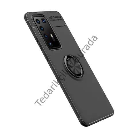 Huawei P40 Pro Kılıf Range Yüzüklü Silikon - Siyah