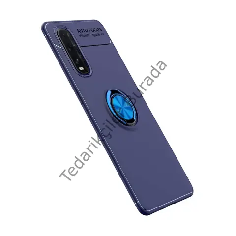 Oppo Find X2 Kılıf Range Yüzüklü Silikon - Mavi