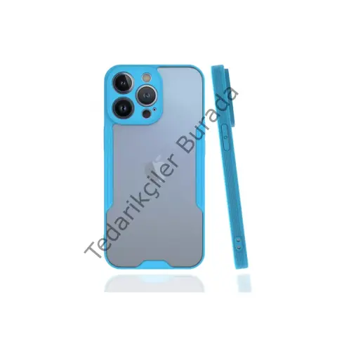 Apple İphone 13 Pro Kılıf Platin Silikon - Mavi