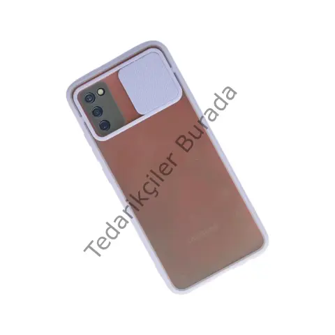 Samsung Galaxy A03s Kılıf Palm Buzlu Kamera Sürgülü Silikon - Lila