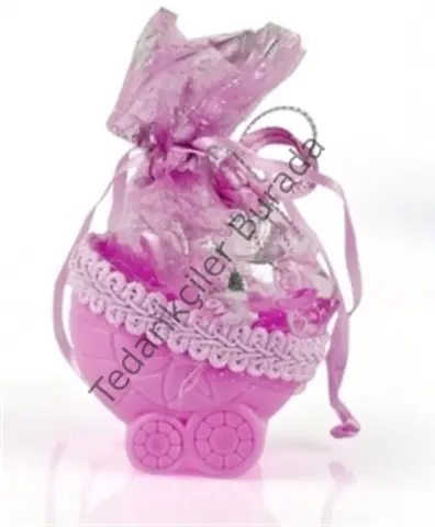 Bebek Mevlüt Şekeri - Pembe Bebek Arabası