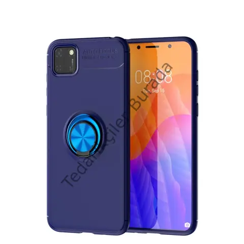 Huawei Y5p Kılıf Range Yüzüklü Silikon - Mavi