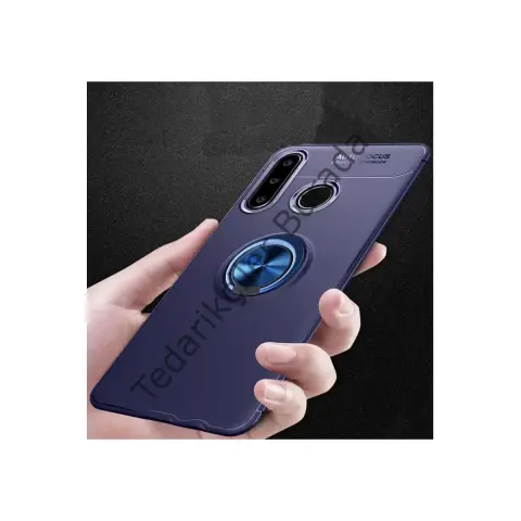 Huawei Y6p Kılıf Range Yüzüklü Silikon - Mavi