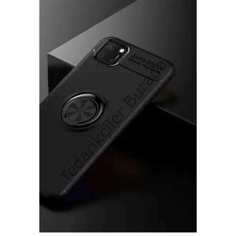 Huawei Y5p Kılıf Range Yüzüklü Silikon - Siyah