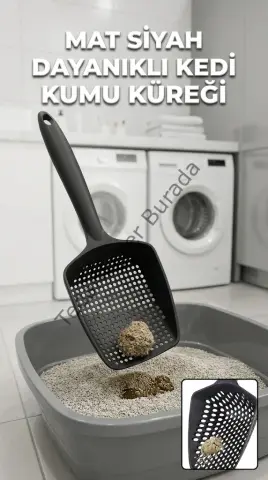 Küçük Delikli İnce Taneli Kedi Kumu Küreği – Dayanıklı, Ergonomik, Hijyenik Temizlik Küreği