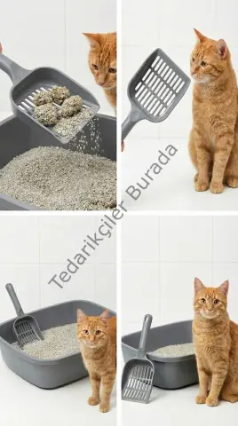 Modern Tasarımlı Mikro Delikli Kedi Kumu Küreği – Ergonomik Saplı, Hızlı ve Hijyenik Temizlik