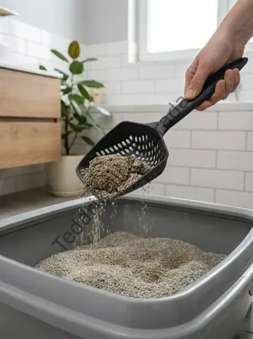 Modern Tasarımlı Mikro Delikli Kedi Kumu Küreği – Ergonomik Saplı, Hızlı ve Hijyenik Temizlik
